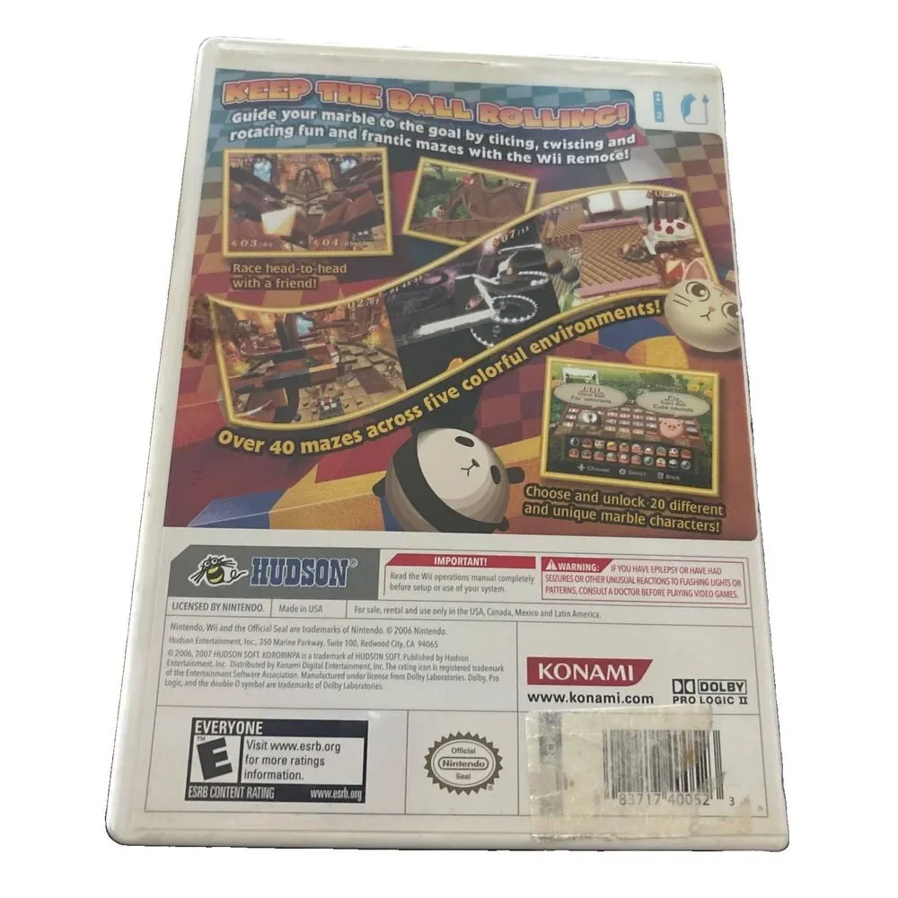 Kororinpa: Marble Mania for Nintendo Wii (2007) Complete W/ Manual EUC